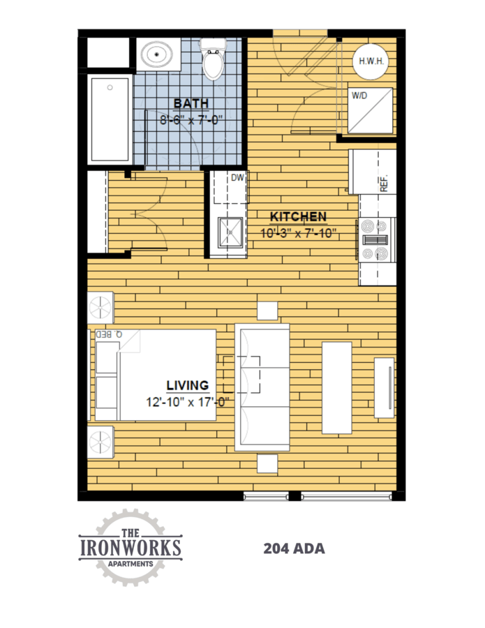 Studio 1 Bathroom Apartment for rent at The Ironworks Apartments in Philadelphia, PA