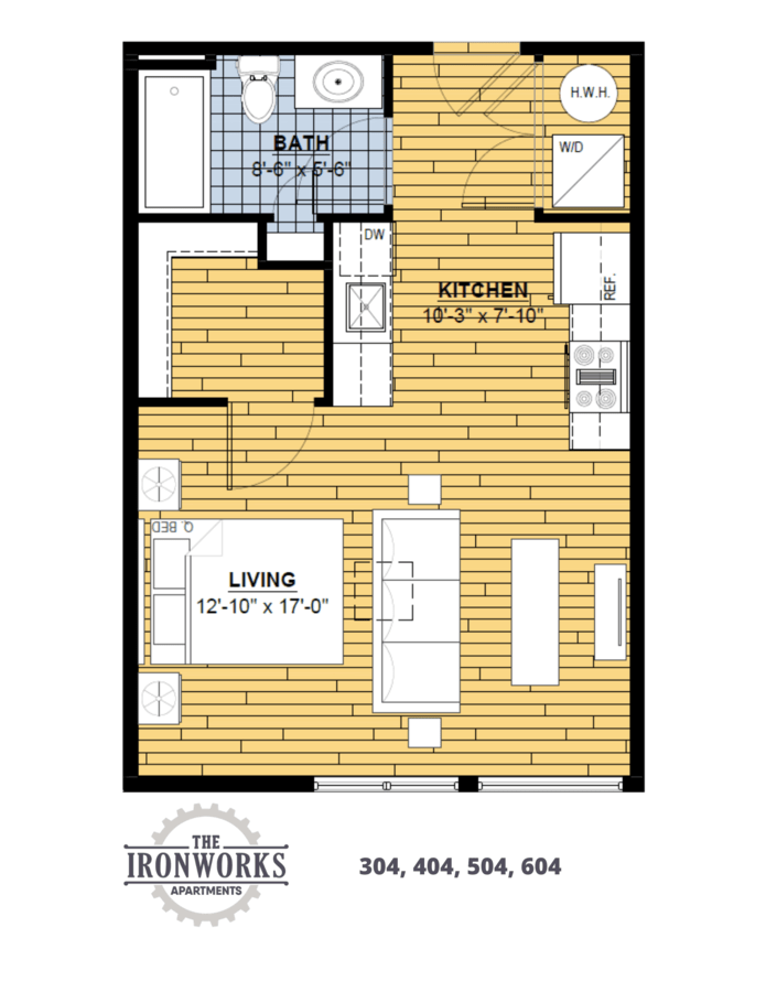 Studio 1 Bathroom Apartment for rent at The Ironworks Apartments in Philadelphia, PA