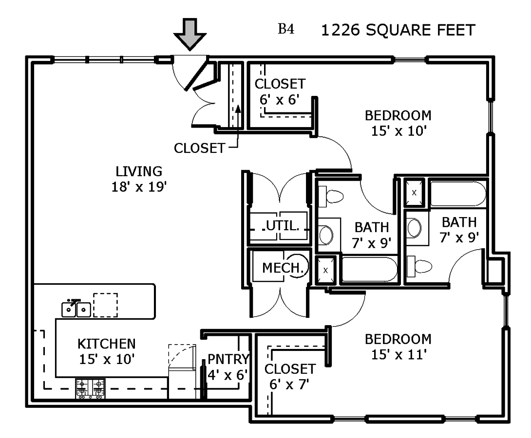 2 Bedrooms 2 Bathrooms Apartment for rent at Backwater Cove in Fayetteville, AR