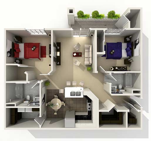 2 Bedrooms 2 Bathrooms Apartment for rent at Peony Village Apartments in Omaha, NE
