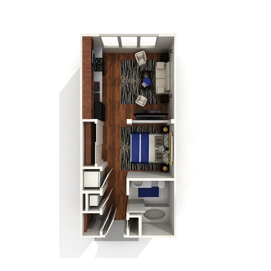 Studio 1 Bathroom Apartment for rent at CUE at Aksarben Village in Omaha, NE