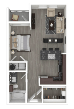 Studio 1 Bathroom Apartment for rent at Milwee Street in Houston, TX