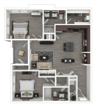 2 Bedrooms 2 Bathrooms Apartment for rent at Milwee Street in Houston, TX