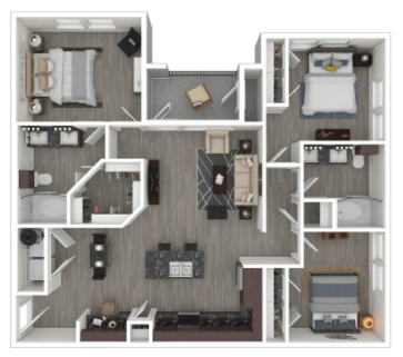 3 Bedrooms 2 Bathrooms Apartment for rent at Milwee Street in Houston, TX