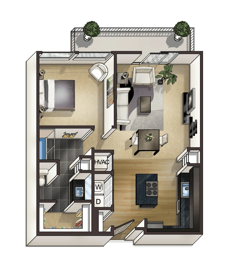 1 Bedroom 1 Bathroom Apartment for rent at Bellrock Bishop Arts in Dallas, TX