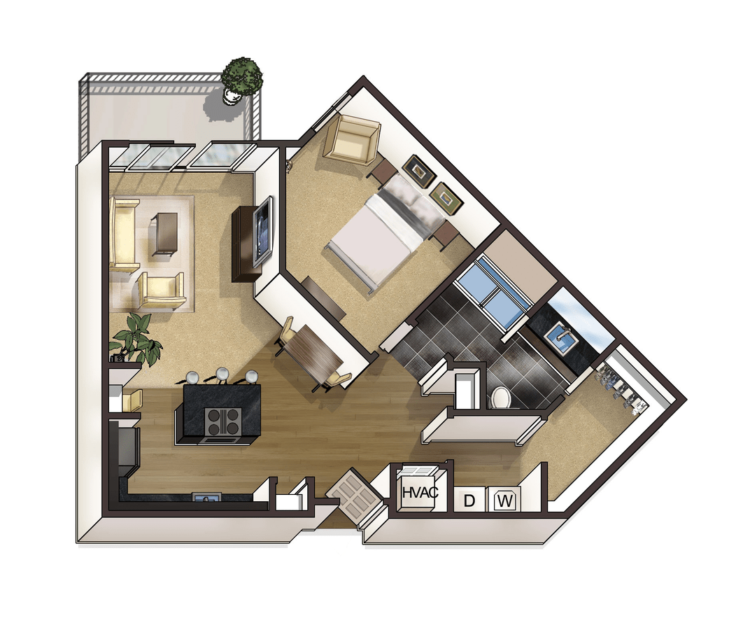 1 Bedroom 1 Bathroom Apartment for rent at Bellrock Bishop Arts in Dallas, TX