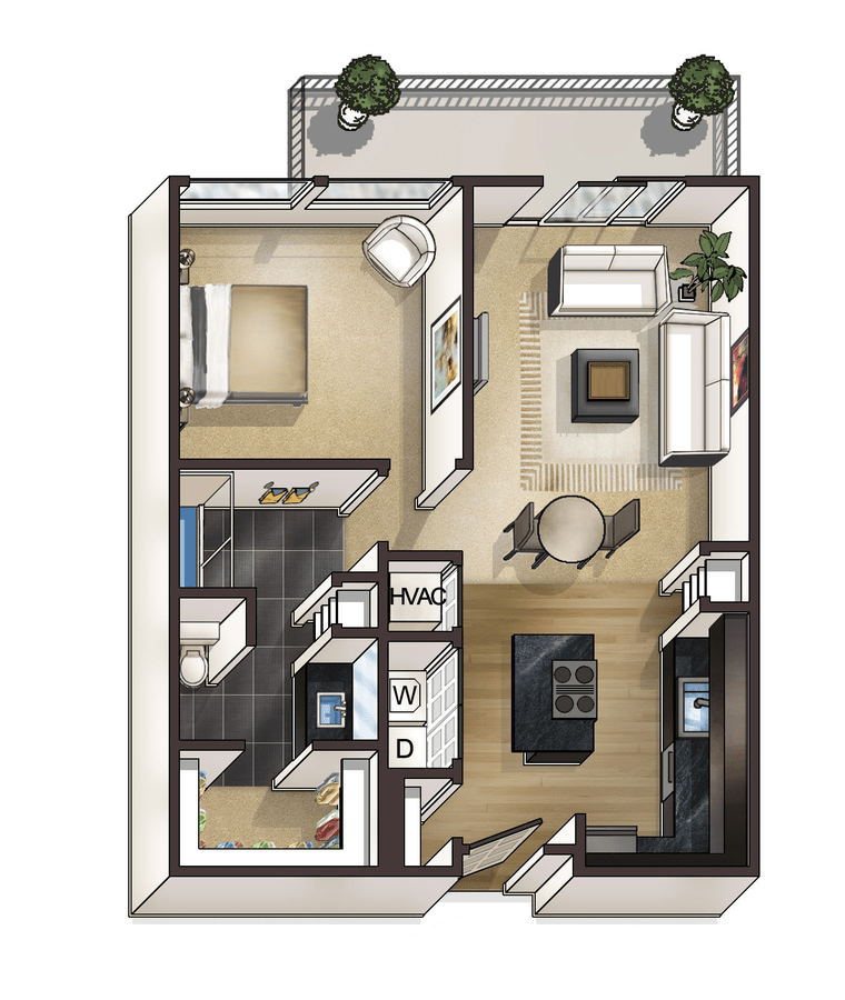 1 Bedroom 1 Bathroom Apartment for rent at Bellrock Bishop Arts in Dallas, TX