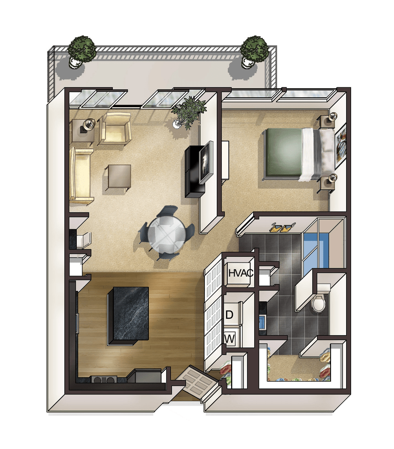 1 Bedroom 1 Bathroom Apartment for rent at Bellrock Bishop Arts in Dallas, TX
