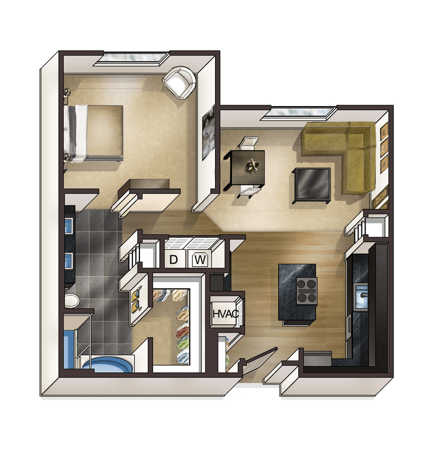 1 Bedroom 1 Bathroom Apartment for rent at Bellrock Bishop Arts in Dallas, TX