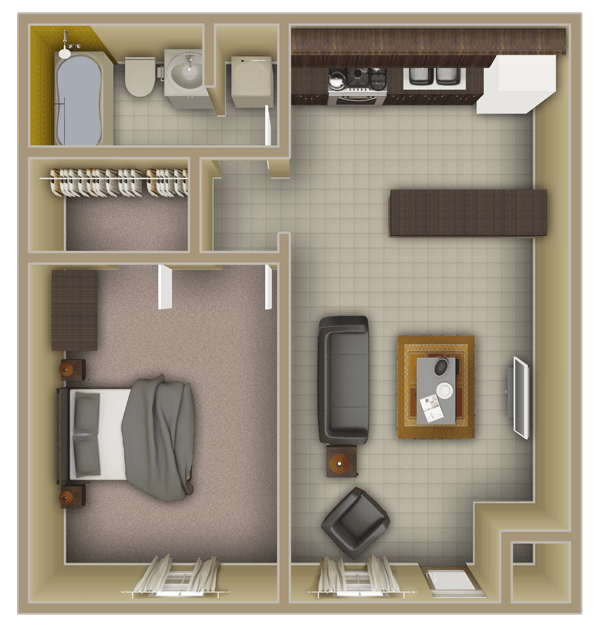 1 Bedroom 1 Bathroom Apartment for rent at University Lofts in Tallahassee, FL