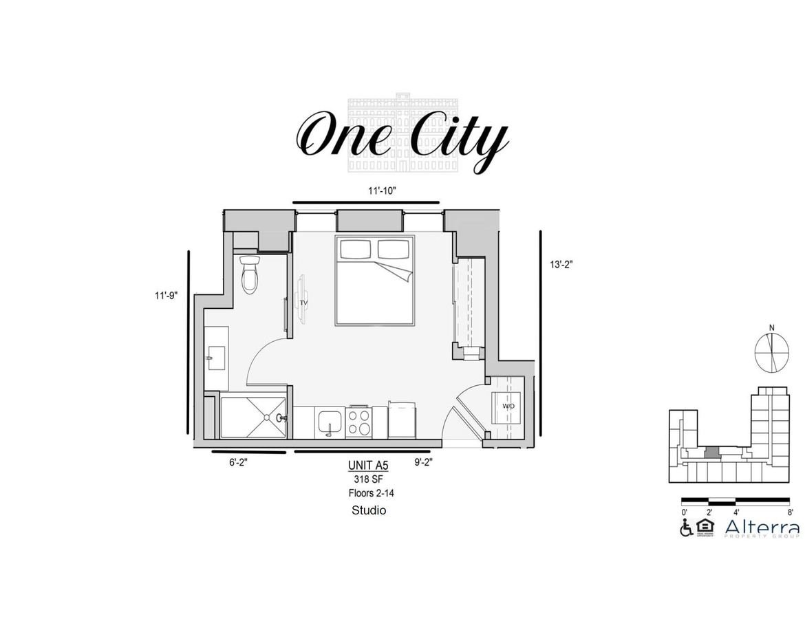 Studio 1 Bathroom Apartment for rent at One City in Philadelphia, PA