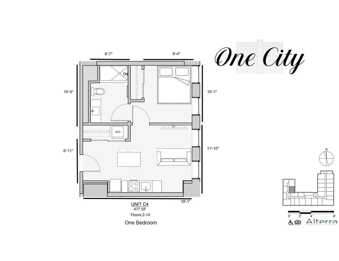 1 Bedroom 1 Bathroom Apartment for rent at One City in Philadelphia, PA