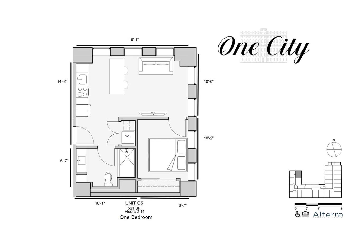 1 Bedroom 1 Bathroom Apartment for rent at One City in Philadelphia, PA