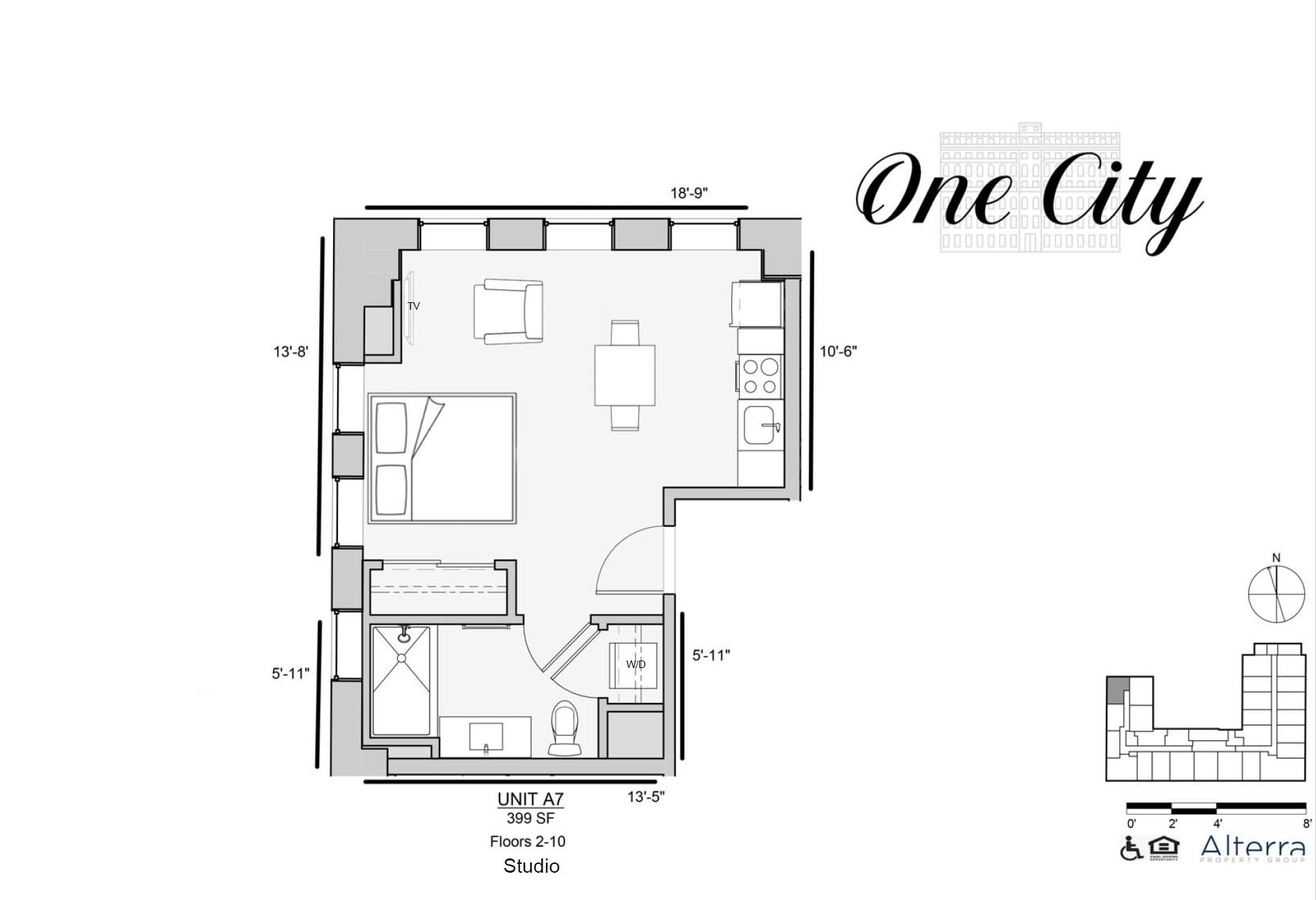 Studio 1 Bathroom Apartment for rent at One City in Philadelphia, PA