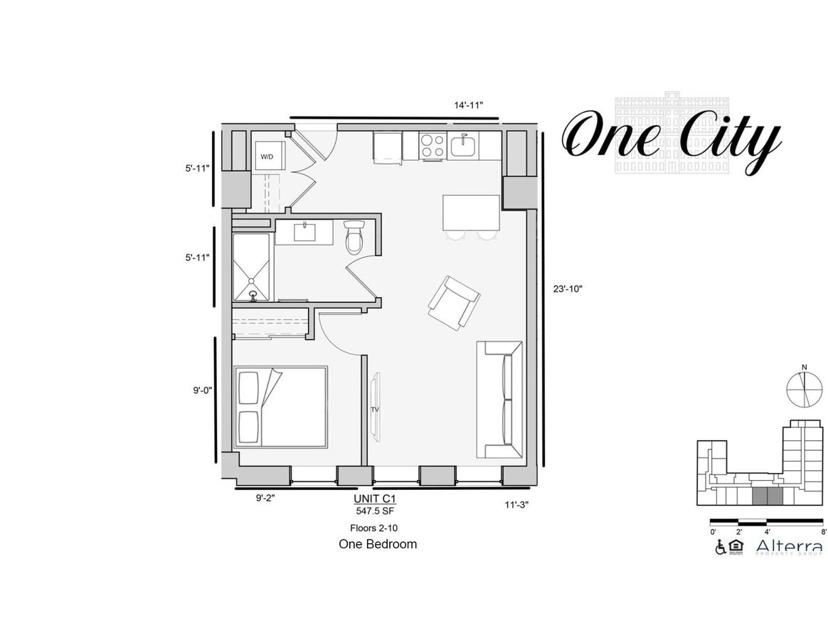 1 Bedroom 1 Bathroom Apartment for rent at One City in Philadelphia, PA