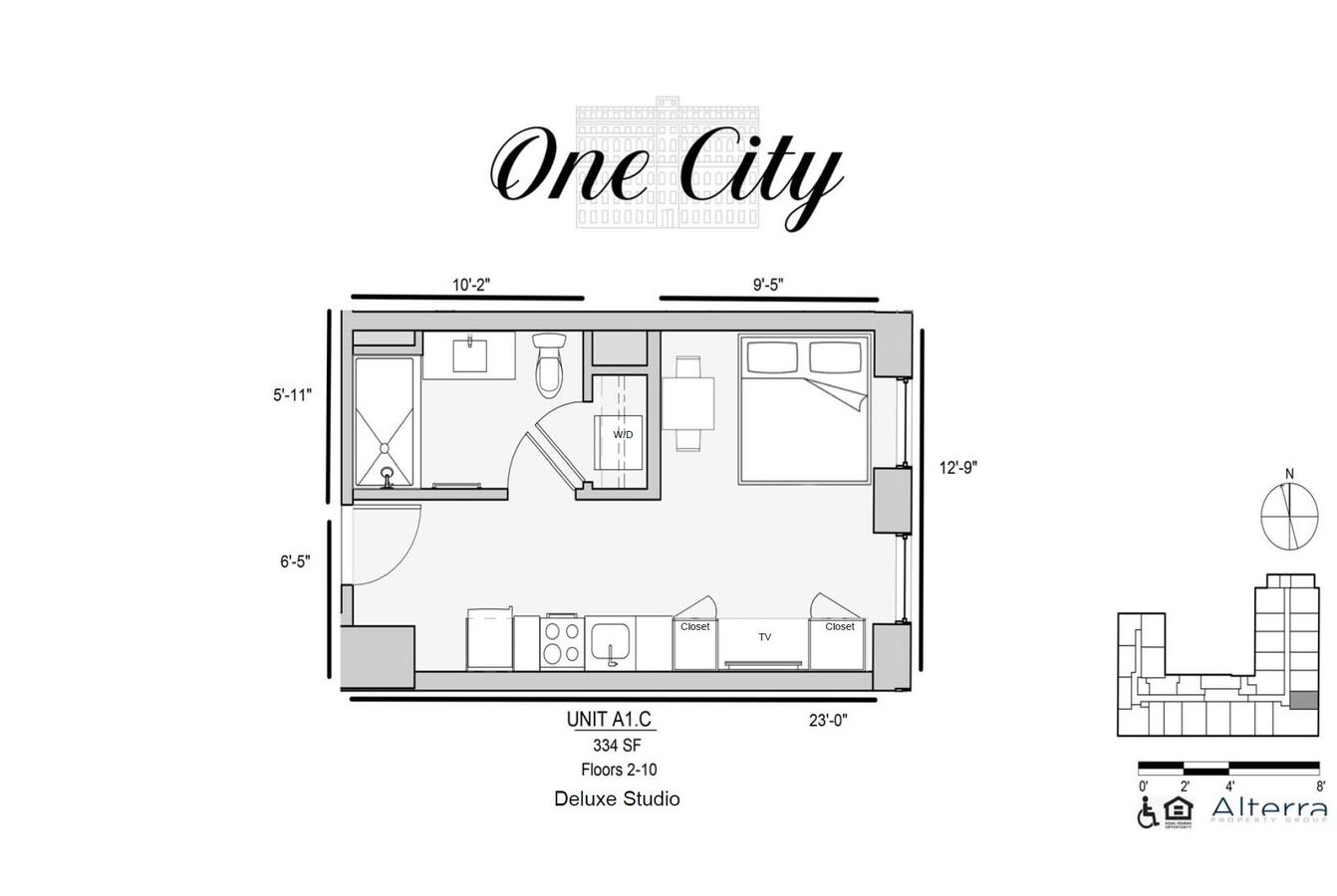 Studio 1 Bathroom Apartment for rent at One City in Philadelphia, PA