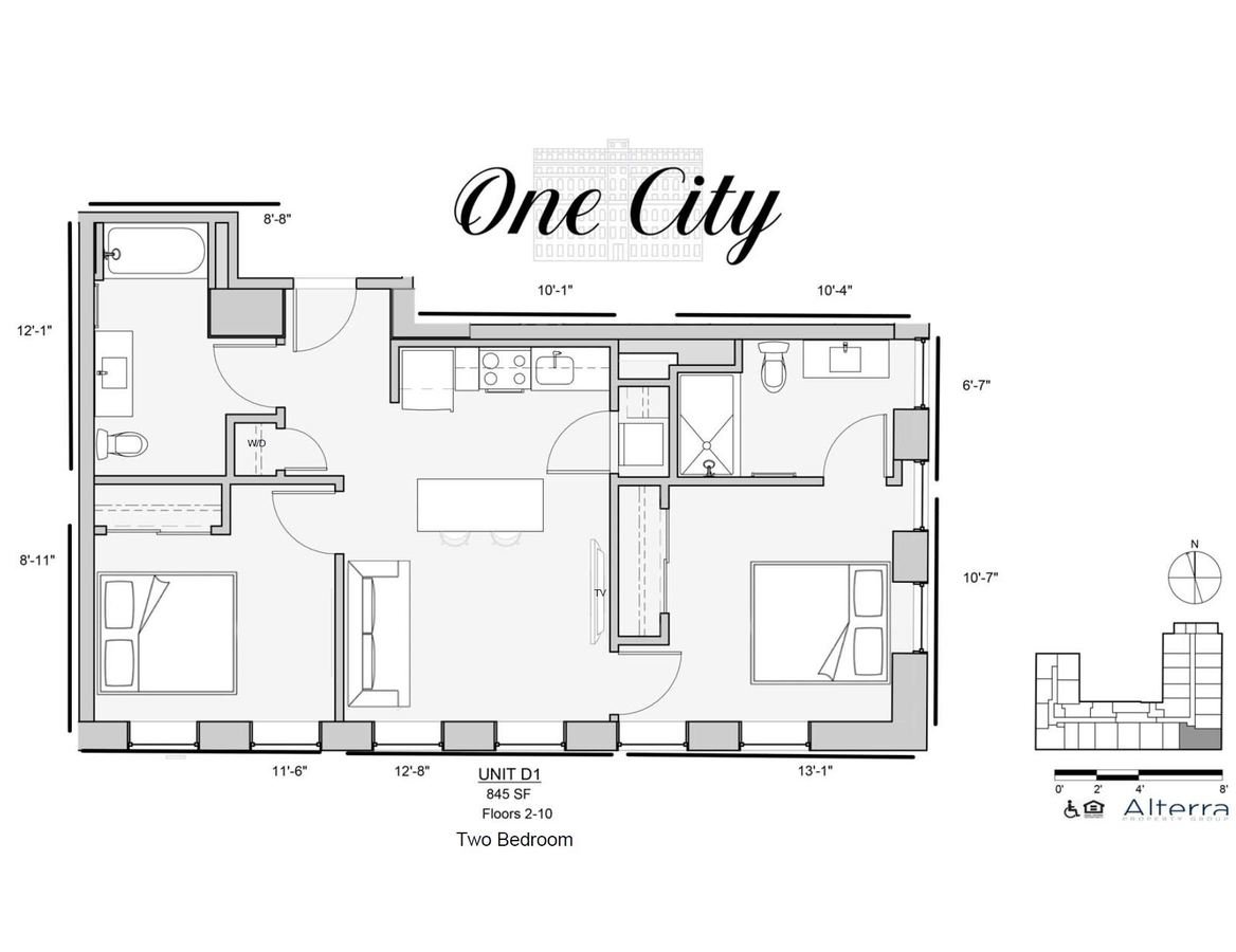 2 Bedrooms 2 Bathrooms Apartment for rent at One City in Philadelphia, PA