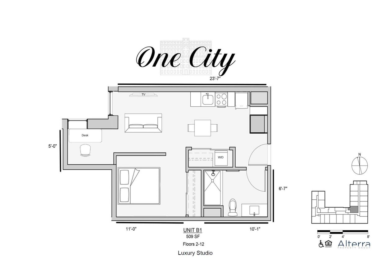 1 Bedroom 1 Bathroom Apartment for rent at One City in Philadelphia, PA