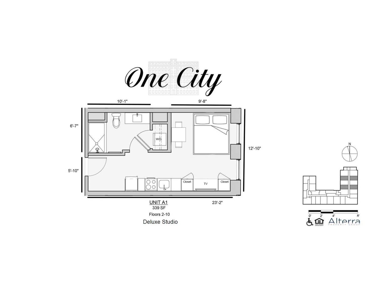 Studio 1 Bathroom Apartment for rent at One City in Philadelphia, PA