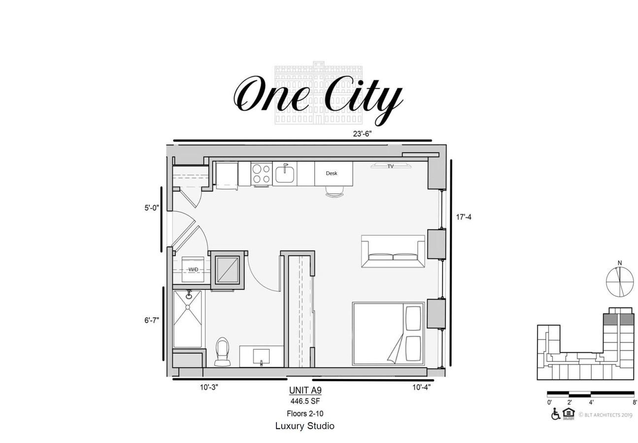 Studio 1 Bathroom Apartment for rent at One City in Philadelphia, PA