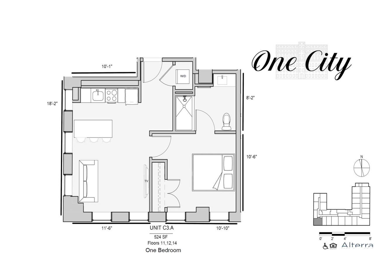 1 Bedroom 1 Bathroom Apartment for rent at One City in Philadelphia, PA