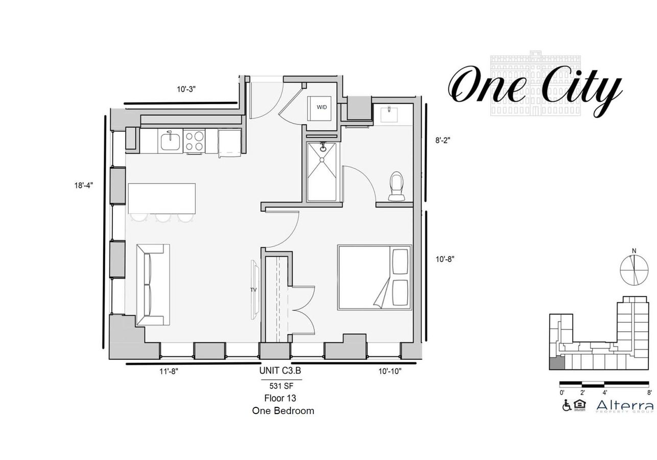 1 Bedroom 1 Bathroom Apartment for rent at One City in Philadelphia, PA