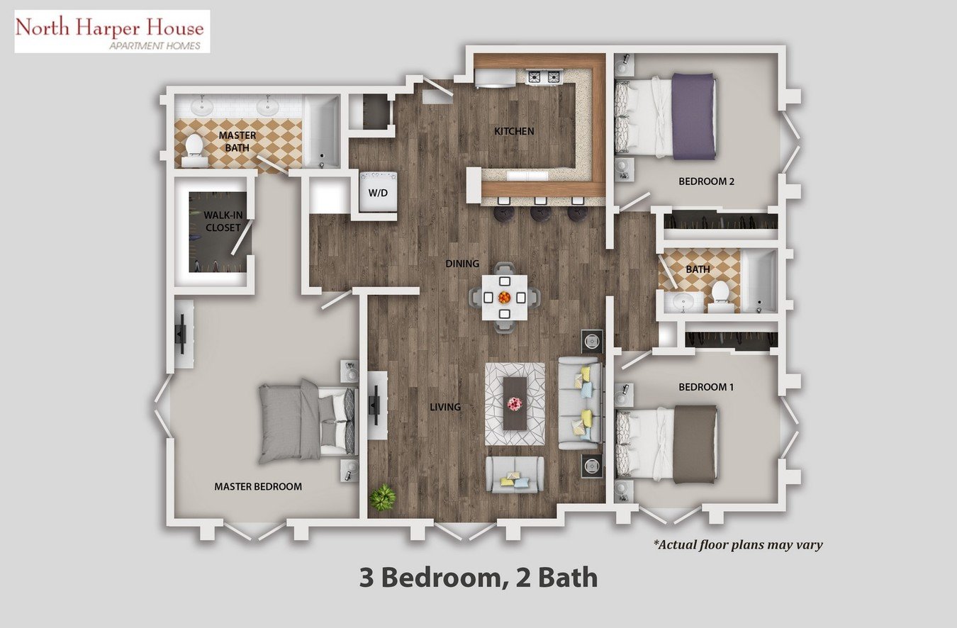 3 Bedrooms 2 Bathrooms Apartment for rent at North Harper House in West Hollywood, CA