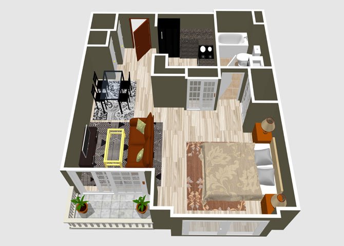 Studio 1 Bathroom Apartment for rent at The Culver in Los Angeles, CA