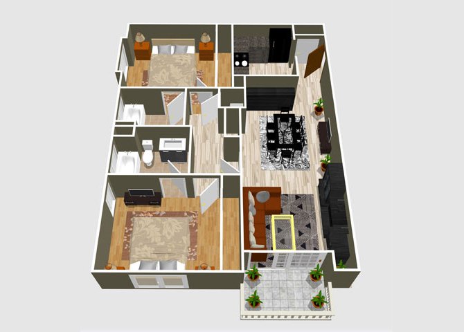 2 Bedrooms 2 Bathrooms Apartment for rent at The Culver in Los Angeles, CA
