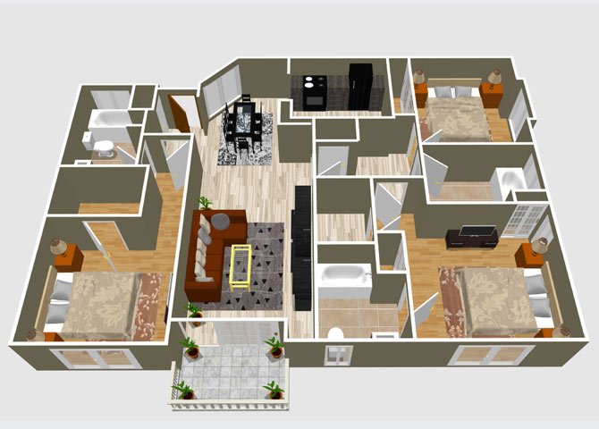 3 Bedrooms 3 Bathrooms Apartment for rent at The Culver in Los Angeles, CA