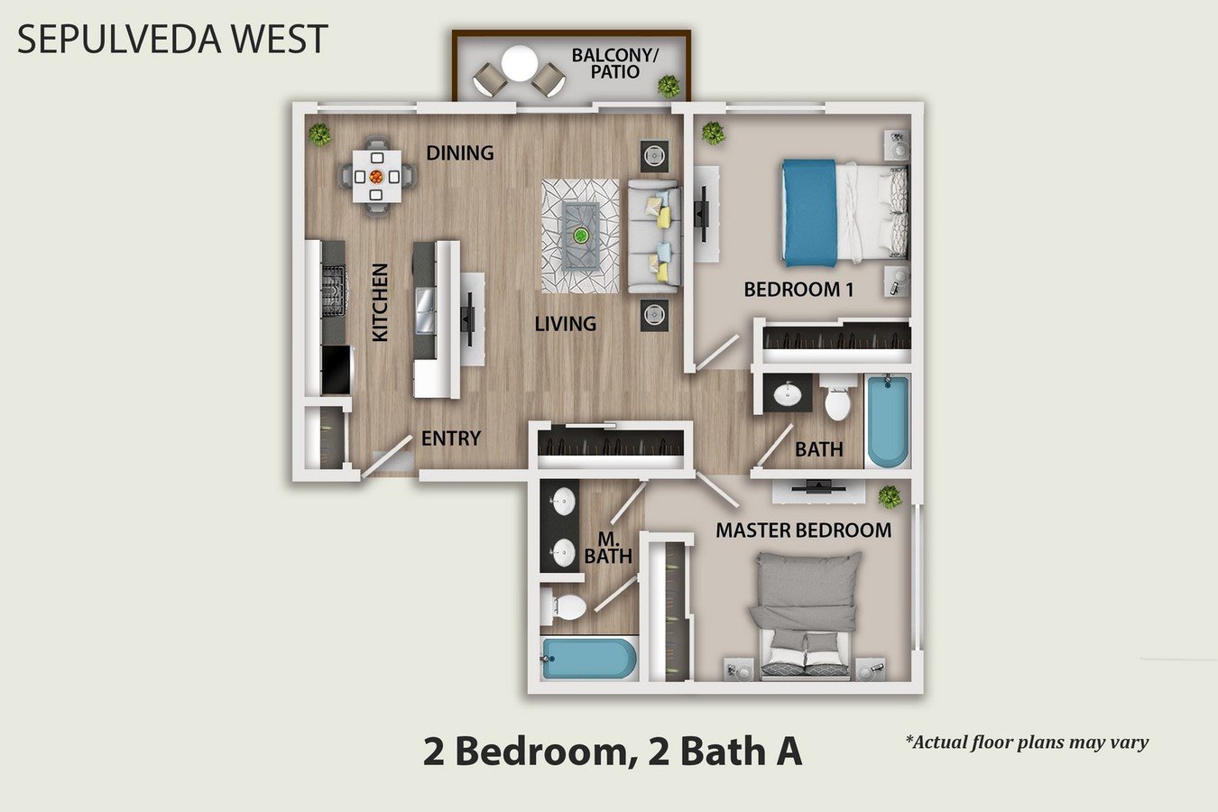 2 Bedrooms 2 Bathrooms Apartment for rent at Sepulveda West Apartments in Los Angeles, CA