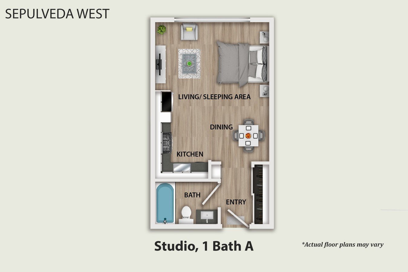 Studio 1 Bathroom Apartment for rent at Sepulveda West Apartments in Los Angeles, CA