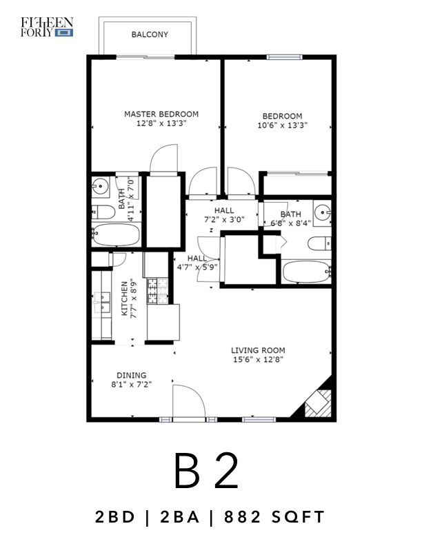 2 Bedrooms 2 Bathrooms Apartment for rent at Fifteen Forty Apartments in Dallas, TX