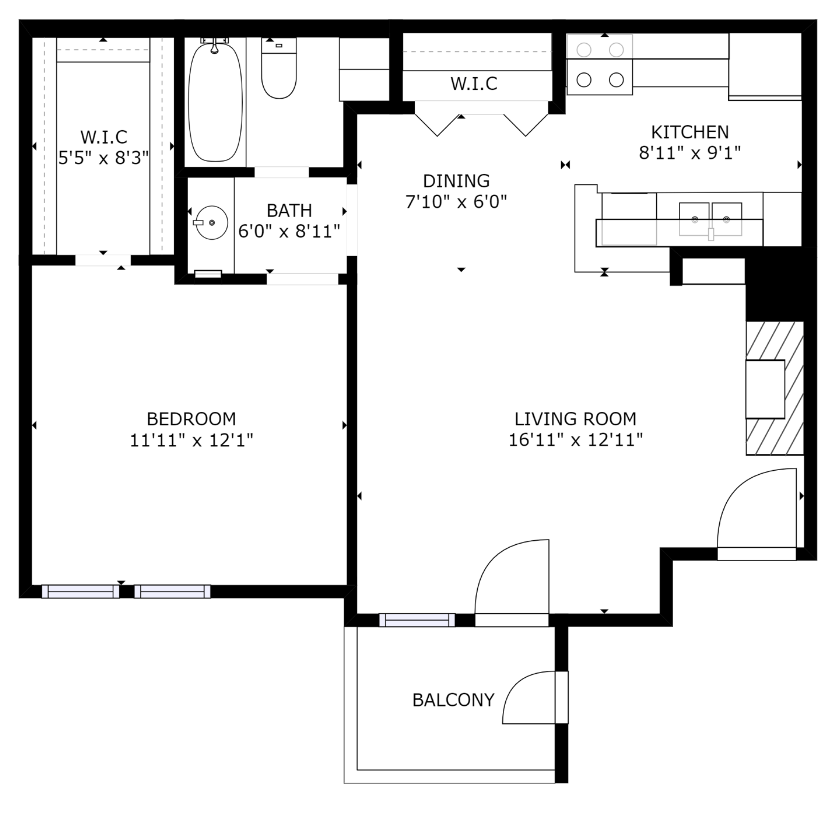1 Bedroom 1 Bathroom Apartment for rent at The Everly in Dallas, TX
