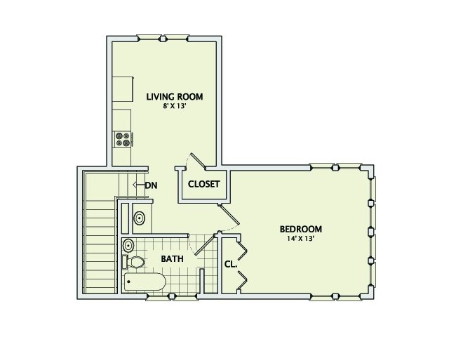 1 Bedroom 1 Bathroom Apartment for rent at Prairie Houses in Champaign, IL