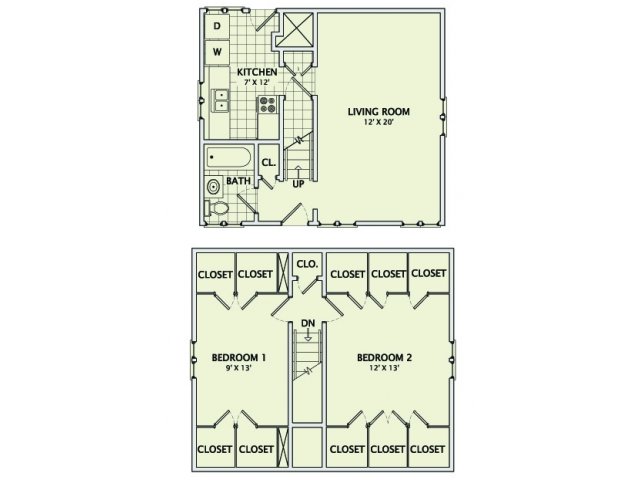 2 Bedrooms 1 Bathroom Apartment for rent at Prairie Houses in Champaign, IL