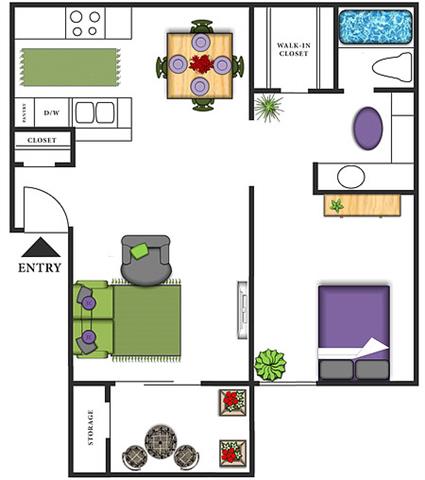 1 Bedroom 1 Bathroom Apartment for rent at Park Mesa Villas in Costa Mesa, CA