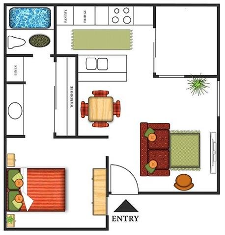 1 Bedroom 1 Bathroom Apartment for rent at Park Mesa Villas in Costa Mesa, CA