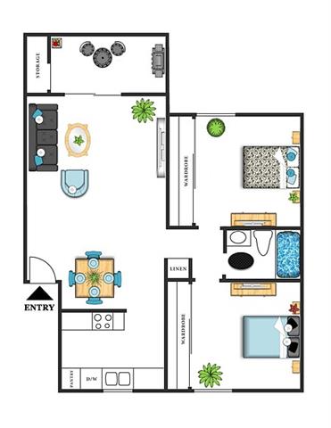 2 Bedrooms 1 Bathroom Apartment for rent at Park Mesa Villas in Costa Mesa, CA