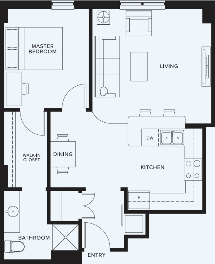1 Bedroom 1 Bathroom Apartment for rent at 9 on Canal Apartments in Indianapolis, IN