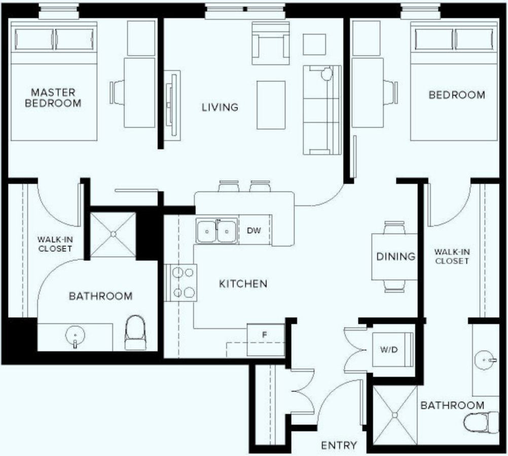 2 Bedrooms 2 Bathrooms Apartment for rent at 9 on Canal Apartments in Indianapolis, IN