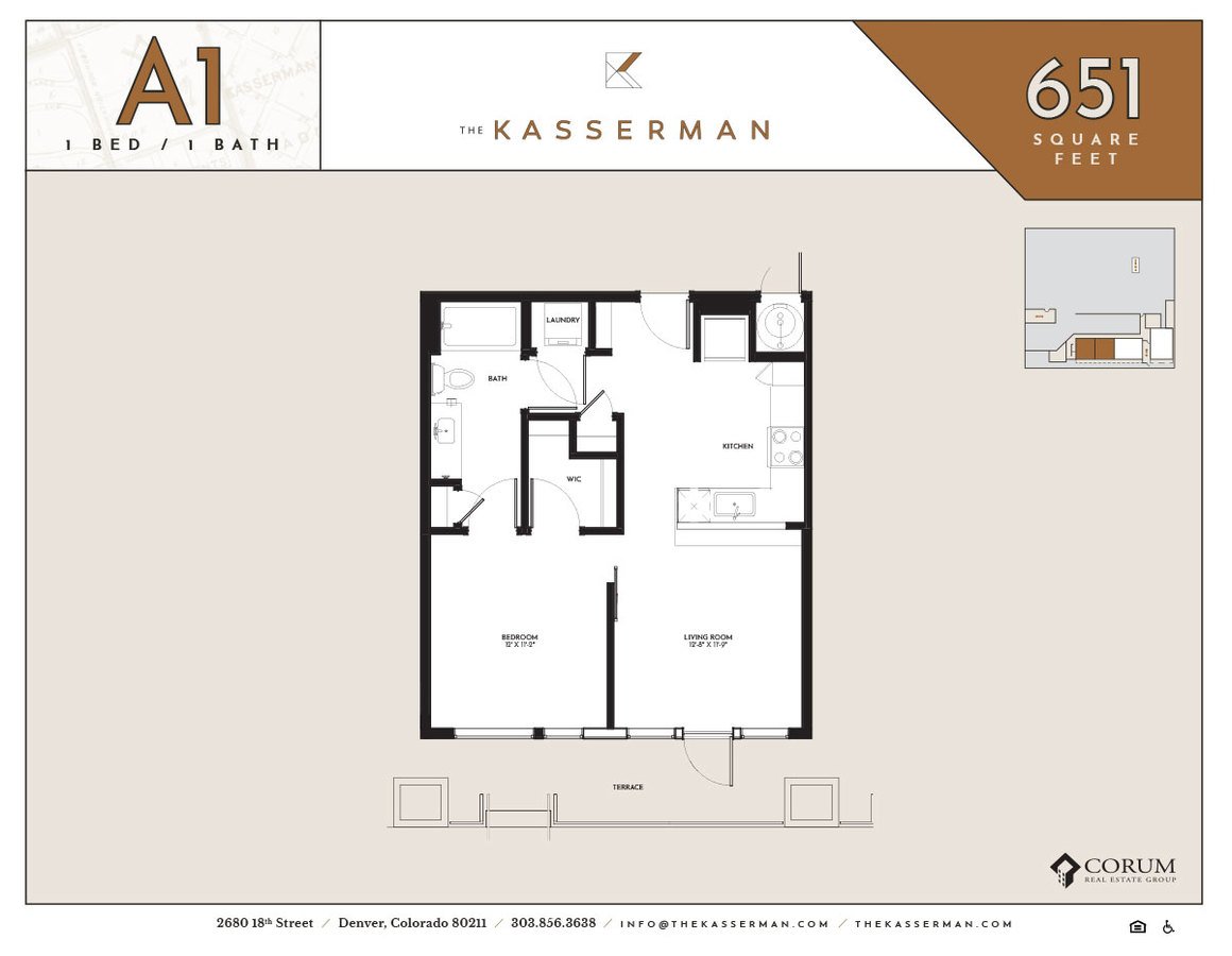1 Bedroom 1 Bathroom Apartment for rent at The Kasserman in Denver, CO