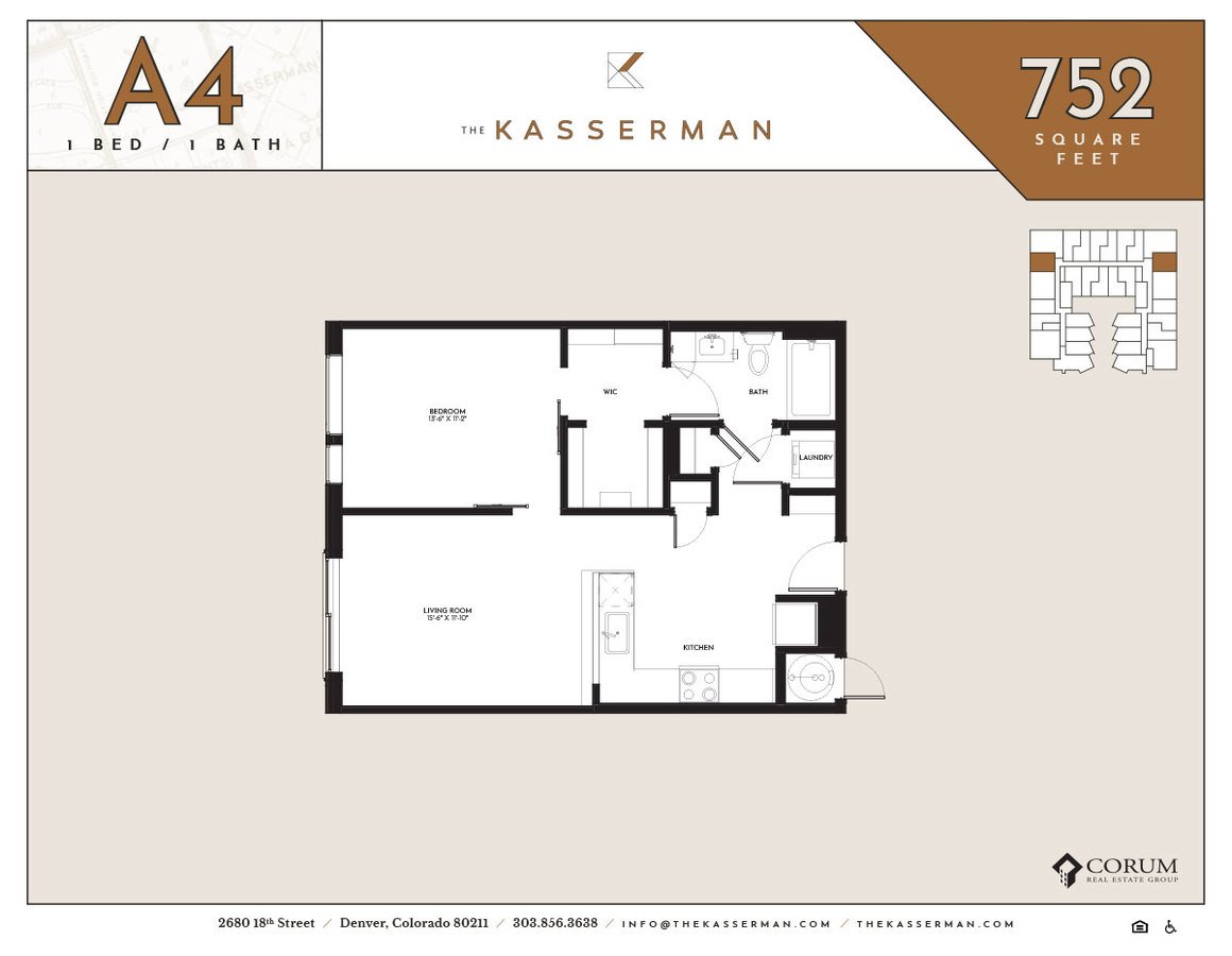 1 Bedroom 1 Bathroom Apartment for rent at The Kasserman in Denver, CO