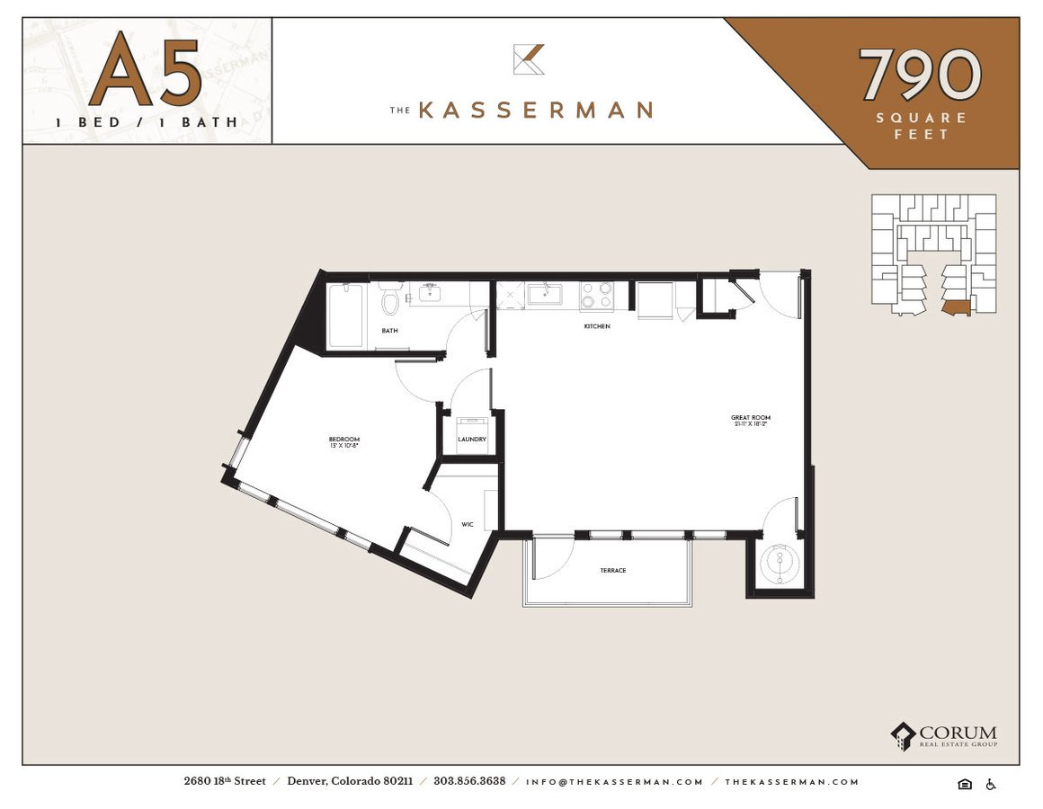 1 Bedroom 1 Bathroom Apartment for rent at The Kasserman in Denver, CO