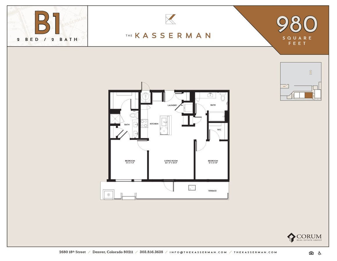 2 Bedrooms 2 Bathrooms Apartment for rent at The Kasserman in Denver, CO