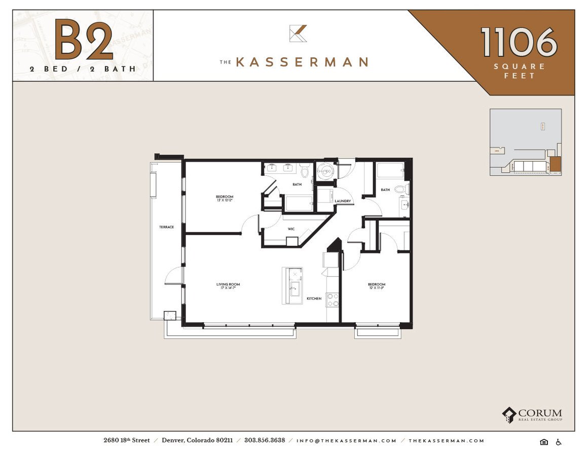 2 Bedrooms 2 Bathrooms Apartment for rent at The Kasserman in Denver, CO