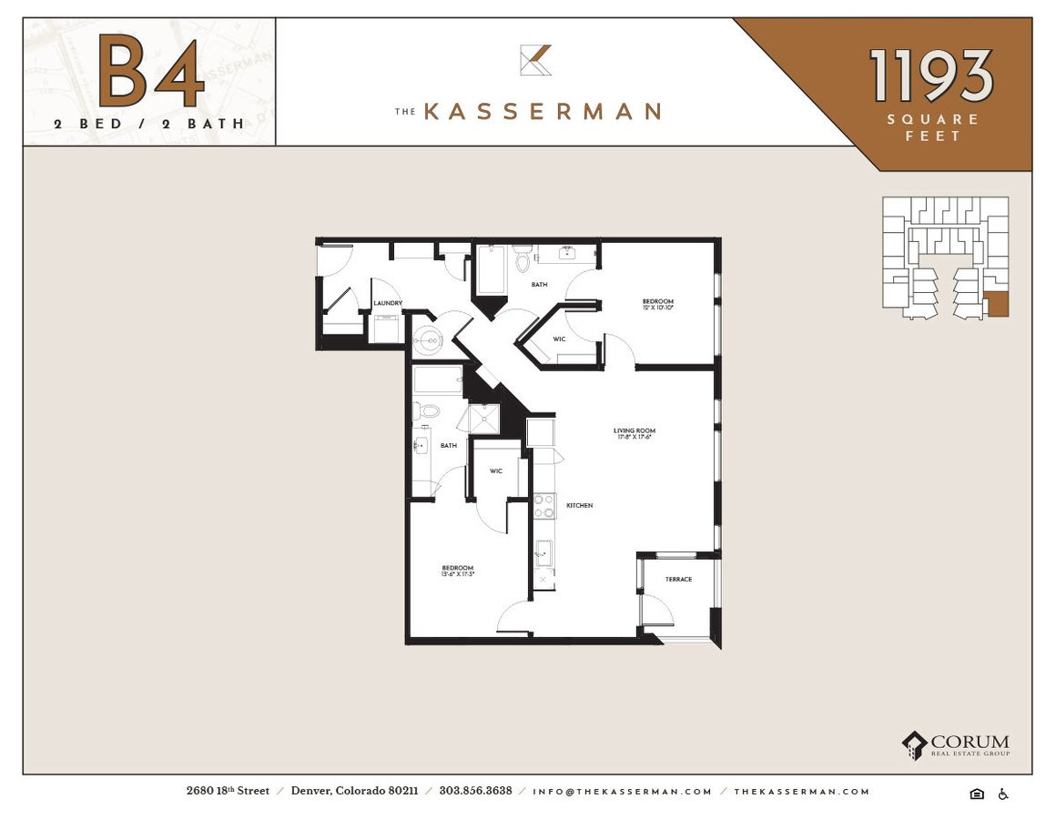 2 Bedrooms 2 Bathrooms Apartment for rent at The Kasserman in Denver, CO