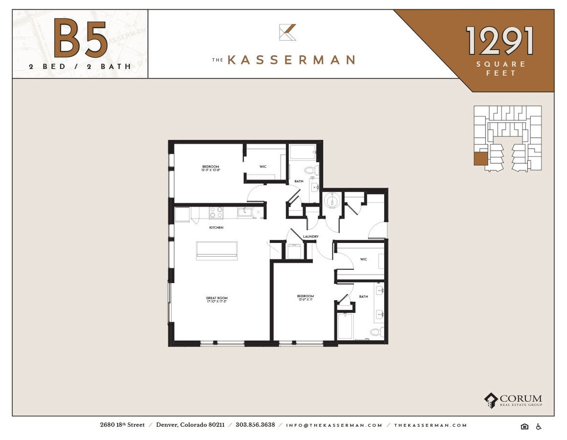 2 Bedrooms 2 Bathrooms Apartment for rent at The Kasserman in Denver, CO