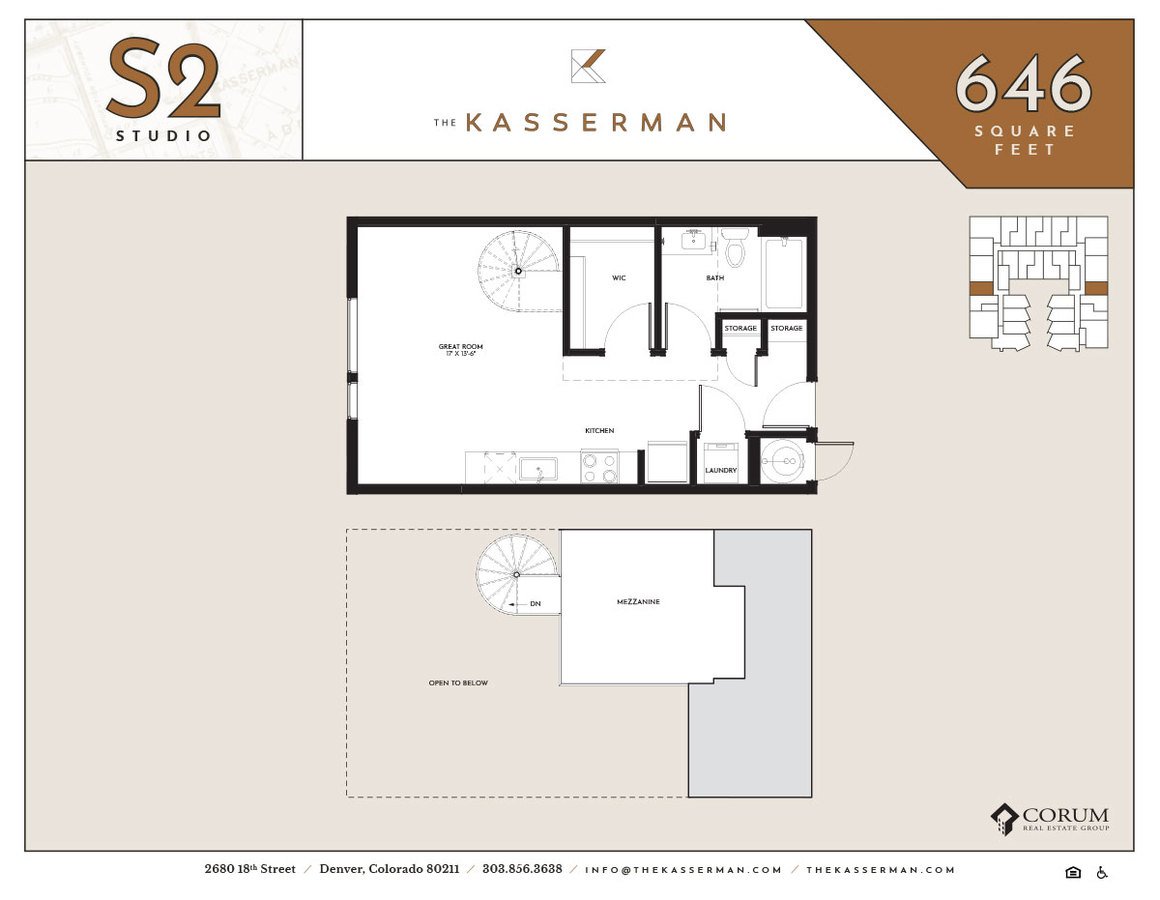 Studio 1 Bathroom Apartment for rent at The Kasserman in Denver, CO