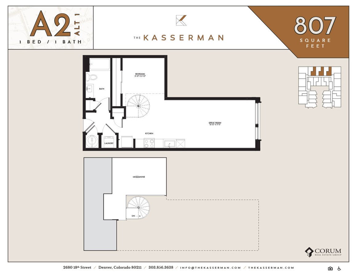 1 Bedroom 1 Bathroom Apartment for rent at The Kasserman in Denver, CO